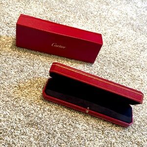 Cartier Elegant Red and Gold Jewelry Box